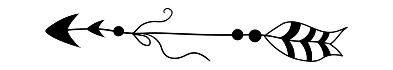Hand Drawn Decorative Arrow. Vector illustration