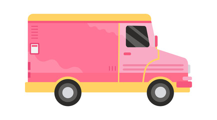 Pink Cargo Van. Vector illustration