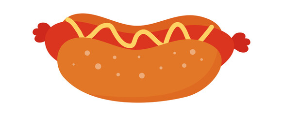 Hot dog fast food icon. Vector illustration
