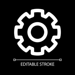 Settings white linear ui icon for dark theme. Customize media player. Adjustment tool. Vector line pictogram. Isolated user interface symbol for night mode. Editable stroke. Arial font used