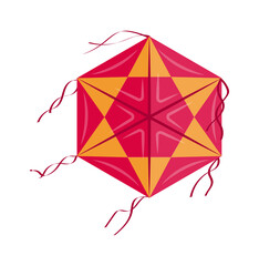 Polygon star kite Children Toy. Vector illustration