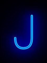 Character J on dark background. 3D illustration