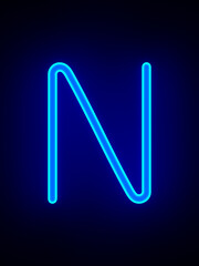 Obraz premium Character N on dark background. 3D illustration