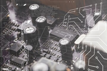 Classic abstract close up mother board background