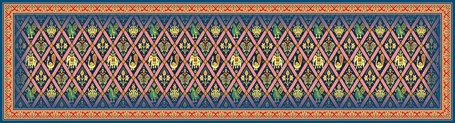 Ikat Indian style Dupatta for dress Colorfull moitf Background, Digital Print