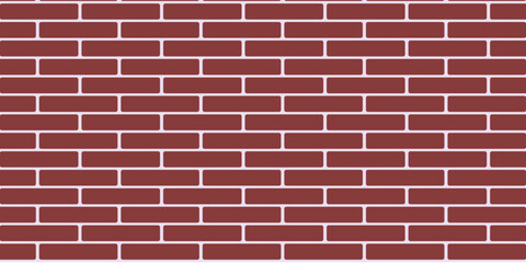 Wall Brick Pattern Background Vector. Red color Brick Texture.