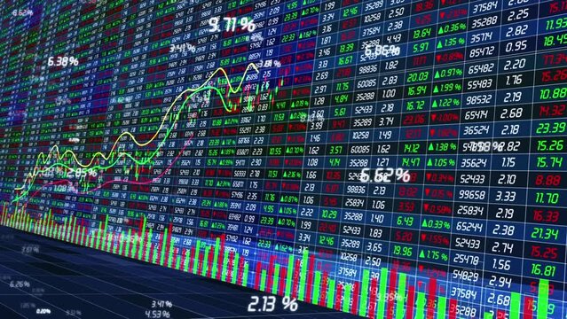 Stock exchange stock price data change background