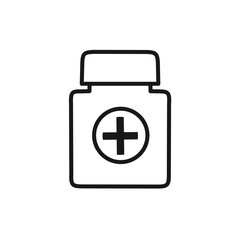 Obraz premium medicine bottle or capsule icon with trendy design