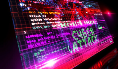 Cyberattack trolling and broadcast on screen 3d illustration © Skórzewiak