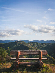 bench in the mountain