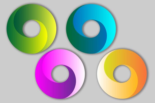 Gradient  colourful circle, round grafic symbol, vector illustration