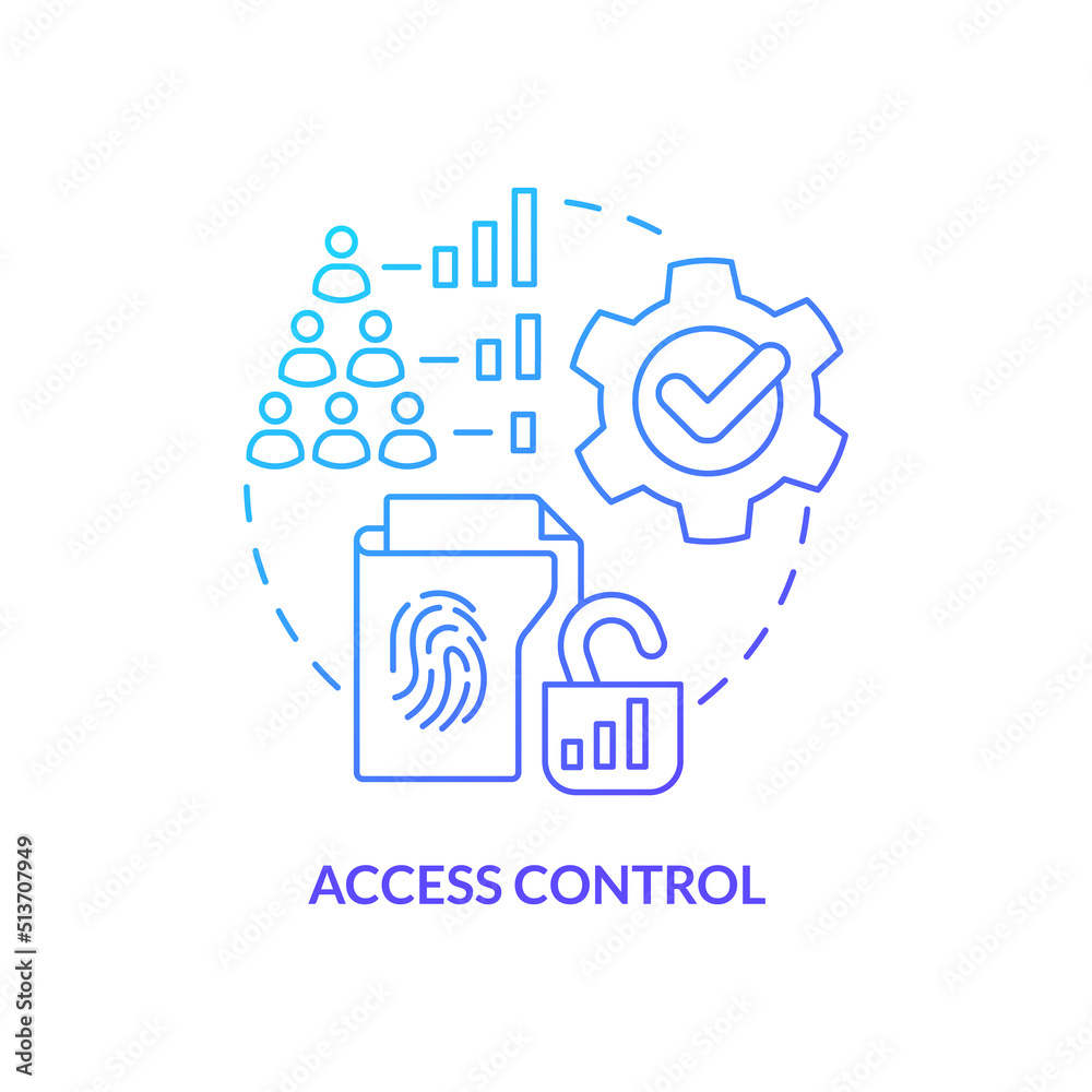 Poster access control blue gradient concept icon. part of physical security standard abstract idea thin lin