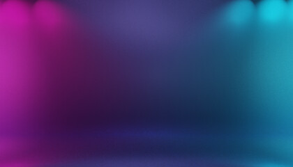 Simplet pink purple and blue, glowing gradient lights studio wall for text product advertisement and abstract background