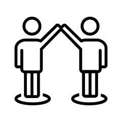 Black line icon for Holding hands