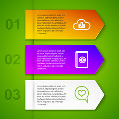 Set line Cloud download, Medical book, Heart in speech bubble and Dental clinic. Business infographic template. Vector