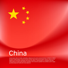 China flag background. Blurred pattern in the colors of the chinese flag, business booklet. National banner, poster of china. State patriotic cover, flyer. Vector, template design