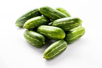 Ivy gourd, Coccinia grandis, Family Cucurbitaceae from central of Thailand.Isolated on white background
