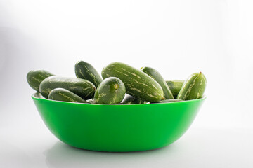 Ivy gourd, Coccinia grandis, Family Cucurbitaceae from central of Thailand.Isolated on white background