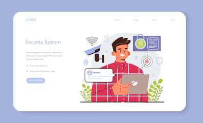 Smart home web banner or landing page. Idea of wireless technology