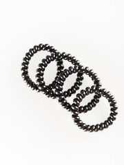 Elastic bands hair clips multi-colored on a white background