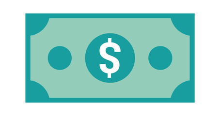 Dollar banknote icon. Vector illustration