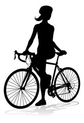 Obraz premium Bike and Bicyclist Silhouette