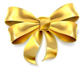 Gold Gift Golden Ribbon Present Bow