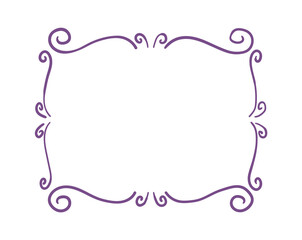 Hand drawn rectangular frame. Vector illustration