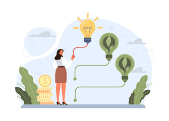 Save energy and save money concept. Idea of reducing energy