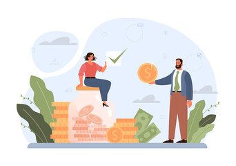 Money protection concept, savings keeping. Idea of economy