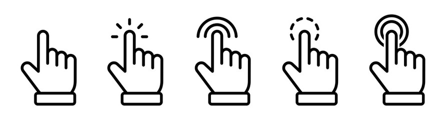 Hand cursor icon. Hand click icon, vector illustration