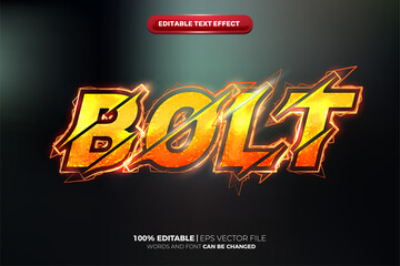 thunder bolt cinematic 3d editable text effect © agungkreatif