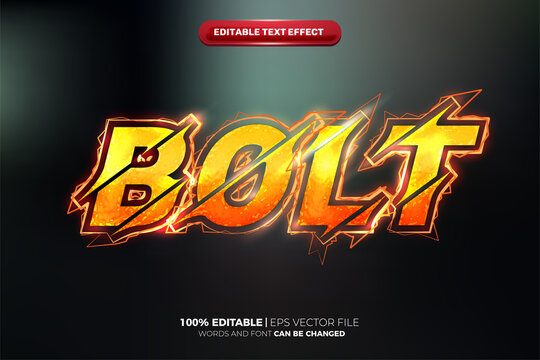 thunder bolt cinematic 3d editable text effect