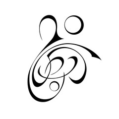 decorative abstract ornament with curls. graphic decor