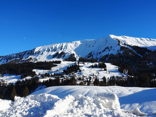 beautiful snow covered mountain in Switzerland