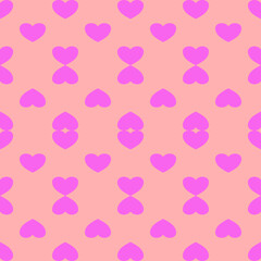 Fototapeta na wymiar Pink Heart Shaped Seamless Checkered Abstract Geometric Background Vector For Wallpaper Wrapping Backgrounds