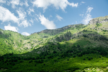 Fototapeta na wymiar Scenic nature view of Albanian nature. Alpin environment background, traveling concept