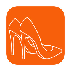 Sexy beautiful feminine woman shoes with elegant  high heels. Luxury clothing lifestyle. Disco club 80s romantic fashion. Hand drawn retro vintage illustration. Old style comic cartoon drawing.