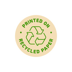 Recycled paper vector icon logo badge