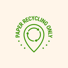 Recycled paper vector icon logo badge