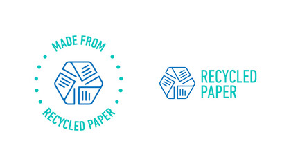Recycled paper vector icon logo badge