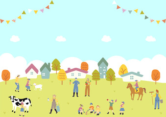 ファーマー体験を楽しむ人達