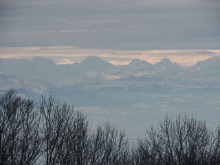 beautiful snow covered mountain in Switzerland