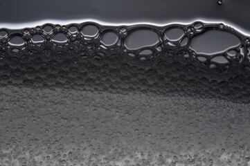 air bubbles in a transparent liquid close-up. micro