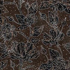 Gobelin. Embroidery. Vintage roses. Furniture fabric. Seamless pattern.