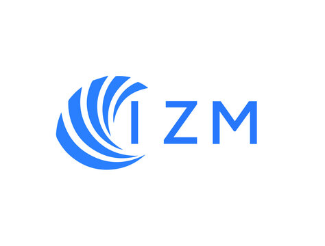 IZM Flat accounting logo design on white background. IZM creative initials Growth graph letter logo concept. IZM business finance logo design.
