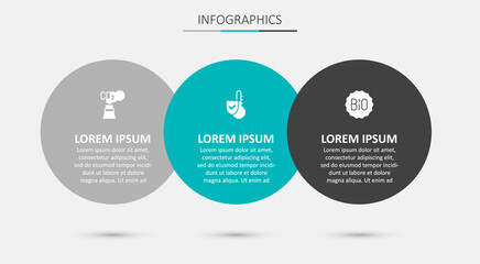 Set Thermometer, CO2 emissions in cloud and Banner for bio. Business infographic template. Vector
