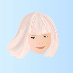 Portrait of a little girl. Vector illustration, hand drawn. Use for printing, surface design.