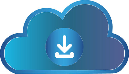 Download cloud vector icons, store and transfer information and data on the Internet