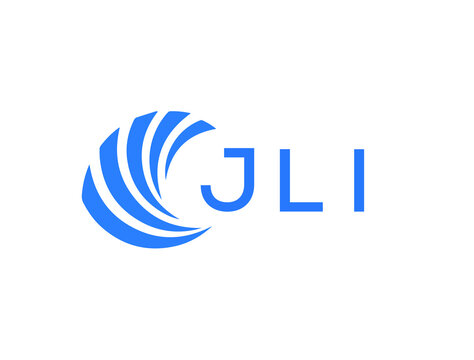 JLI Flat accounting logo design on white background. JLI creative initials Growth graph letter logo concept. JLI business finance logo design.
